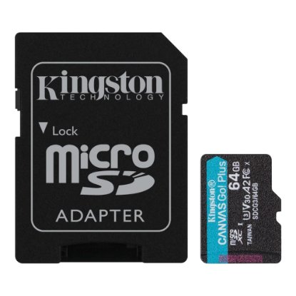 Pomnilniška kartica KINGSTON Canvas Go Plus Micro SDCG3/64GB, SDXC 64GB, Class 10 UHS-I + adapter