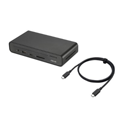 Priklopna postaja ASUS DC301, USB-C na 3xUSB-A, 2xUSB-C, 2xDP, HDMI, LAN, SD, audio, črna