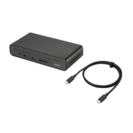 Priklopna postaja ASUS DC301, USB-C na 3xUSB-A, 2xUSB-C, 2xDP, HDMI, LAN, SD, audio, črna