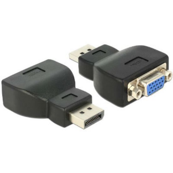 Adapter DELOCK, DisplayPort (M) na VGA (Ž), črni