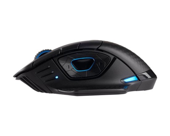 Miška CORSAIR Dark Core RGB PRO, optična, 18000 dpi, brezžična, črna, USB