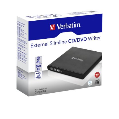 DVD±RW zunanji, VERBATIM DVD+/-RW Light, 8x, črn, USB