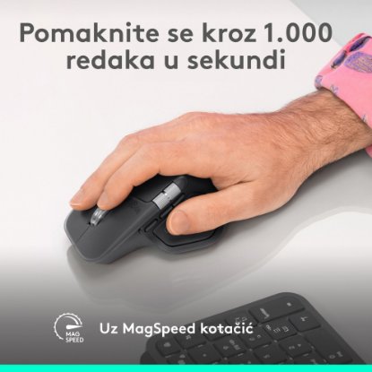 Miška LOGITECH MX Master 4, optična, brezžična, BT, črna