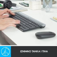 Tipkovnica + miška LOGITECH MK470 Slim Wireless, brezžična, črna
