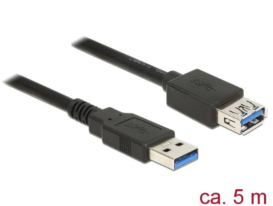 Kabel DELOCK, USB 3.0 (M) na USB 3.0 (Ž), produžni, 5m