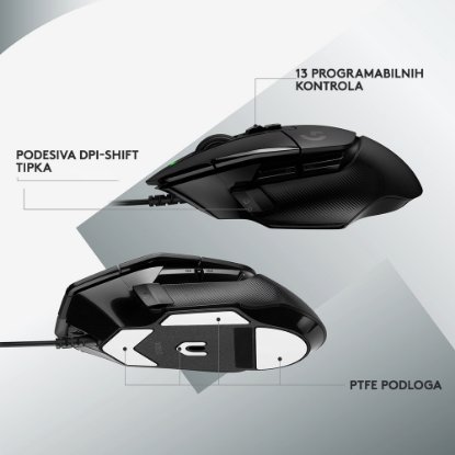 Miška LOGITECH Gaming G502 X, optična, 25600dpi, črna, USB