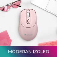 Miška OCTIO Style M320W, optična, brezžična, 1600 dpi, roza