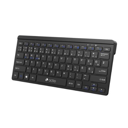 Tipkovnica OCTIO Compact K300WBT, brezžična, Bluetooth, črna