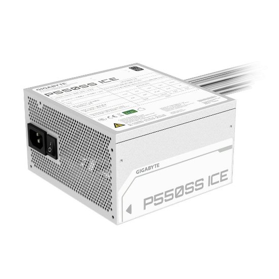 Napajalnik 550W, GIGABYTE P550SS ICE, ATX v3.0, 120mm vent, 80+ Silver, bel
