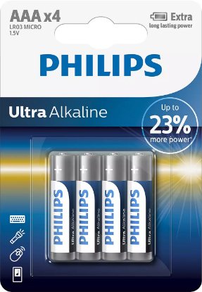 Baterija PHILIPS LR03E4B/10, tip AAA, 4 kosa