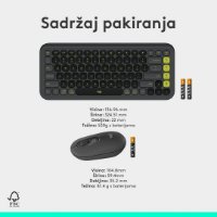 Tipkovnica + miška LOGITECH POP Icon Combo, brezžična, US Layout, BT, sivo-zelena