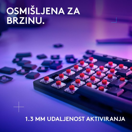 Tipkovnica LOGITECH Gaming G515 Lightspeed TKL, Tactile switch, RGB, mehanička, brezžična, US Layout, USB, črna