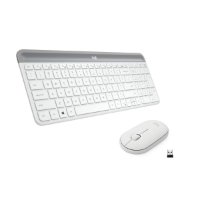 Tipkovnica + miška LOGITECH MK470 Slim Wireless, brezžična, bela