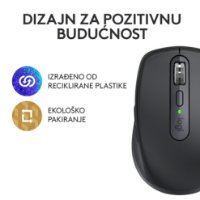 Miška LOGITECH MX Anywhere 3S, laserska, brezžična, BT, graphite