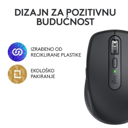 Miška LOGITECH MX Anywhere 3S, laserska, brezžična, BT, graphite