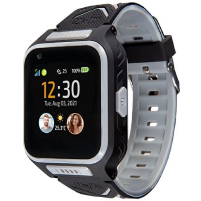 Otroška pametna ura MYKI 4 – 4G video klici, sledenje lokaciji, vodoodporna, črno-siva