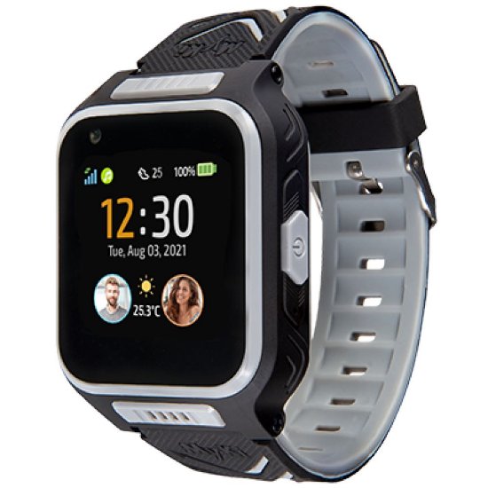 Otroška pametna ura MYKI 4 – 4G video klici, sledenje lokaciji, vodoodporna, črno-siva