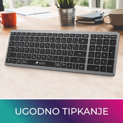 OCTIO Style K290WBT brezžična tipkovnica, Bluetooth, črna
