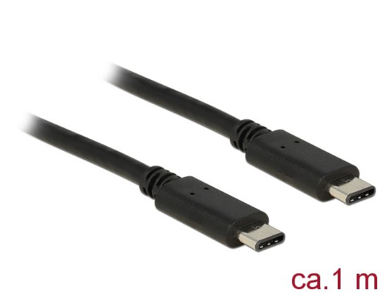 Kabel DELOCK, USB-C 2.0 (M) na USB-C (M), 1m, črni
