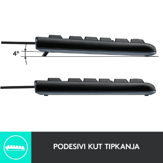 Tipkovnica + miška LOGITECH MK120 Desktop, črna, USB