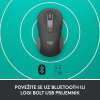 Miška LOGITECH M650, brezžična, optična, 4000dpi, USB, BT, črna