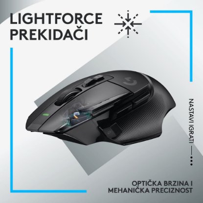 Miška LOGITECH Gaming G502 X Lightspeed, optična, 25000dpi, brezžična, črna, USB