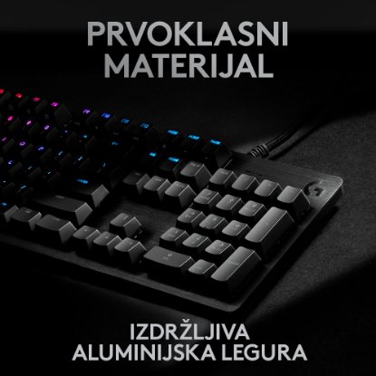 Tipkovnica LOGITECH Gaming G513 Carbon, RGB, mehanička, GX Brown Tactile, US layout, črna