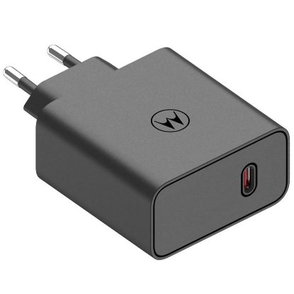 Polnilec MOTOROLA Turbo Power, 125W, USB-C, USB-C kabel, črni