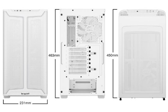 Ohišje BE QUIET Pure Base 501DX, ATX, s steklenim oknom, belo, brez napajalnika