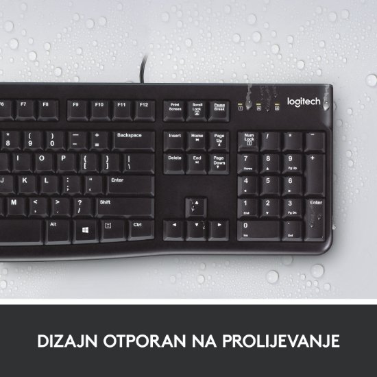 Tipkovnica + miška LOGITECH MK120 Desktop, črna, USB