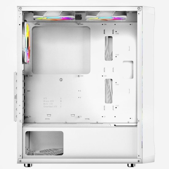 Ohišje BIT FORCE SWAN ARGB-4, MIDI, ATX, RGB, belo, window, bez napajalnika