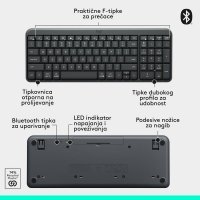 Tipkovnica LOGITECH K250 Compact Bluetooth Combo, brezžična, črna