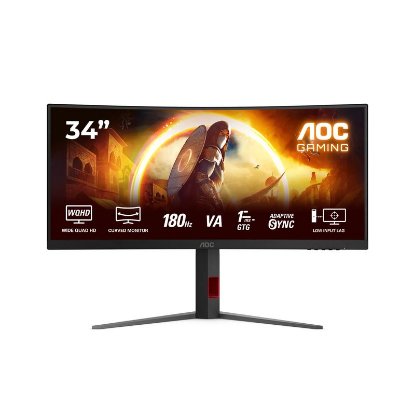 Gaming monitor 34" AOC CU34G4, UWQHD, VA, 180Hz, 1ms, 300cd/m2, FreeSync, ukrivljen, črn