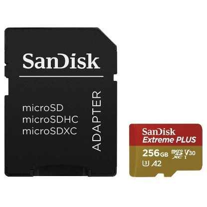 Spominska kartica SANDISK, Micro SDXC Extreme Plus, 256GB, SDSQXBD-256G-GN6MA, 200MB/s + adapter
