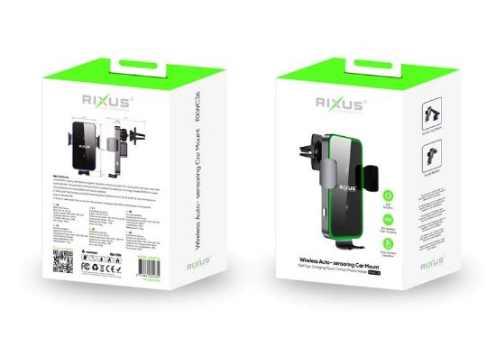 Avto polnilec RIXUS RXWC36, brezžični, črni