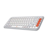 Tipkovnica LOGITECH POP Icon Keys, brezžična, US Layout, BT, belo-oranžna