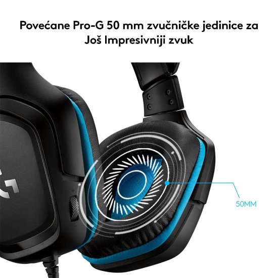 slušalke LOGITECH Gaming G432, 7.1, črne