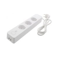 Pametni naponski kabel DELTACO SH-P03USB2, 3 utičnice, 2xUSB-A, WiFi, 1,5m, bela