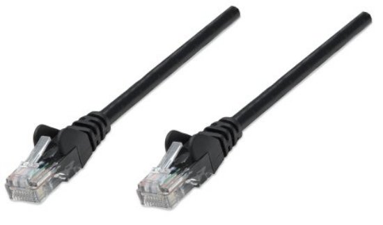 Kabel INTELLINET, patch CAT5e, U/UTP, črn, 2 m