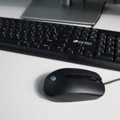 Tipkovnica + miška OCTIO KM101U, črni, USB