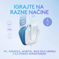 slušalke LOGITECH Gaming G335, bijelo-modre