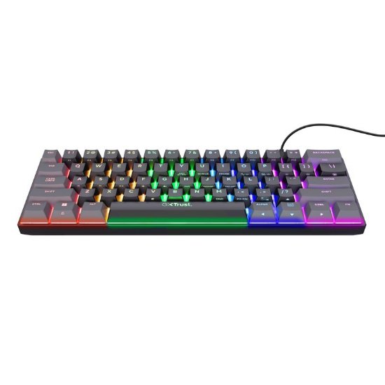 Tipkovnica TRUST GXT 867 Acira, Gaming, TKL, mehanička, USB, US layout, črna