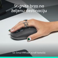 Miška LOGITECH POP, optična, brezžična, USB, BT, 1000dpi, siva