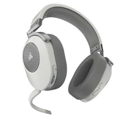 slušalke CORSAIR HS65 Wireless, brezžične, mikrofon, bele