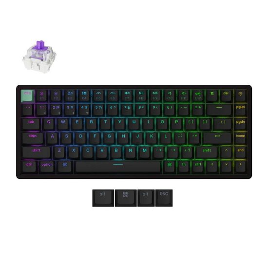 Tipkovnica KEYCHRON K2 HE Standard Edition, RGB, Gateron 2.0 magnetic switch, US Layout, brezžična, črna
