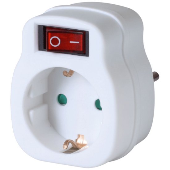 Strujna vtičnica HOME NVK 1/WH, sa prekidačem, 16A, bela