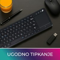 Tipkovnica OCTIO K100WBT, črna, WiFi, bluetooth