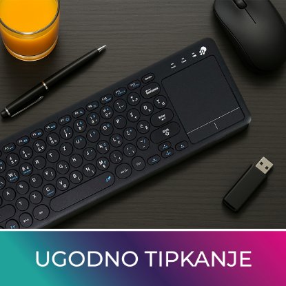 Tipkovnica OCTIO K100WBT, črna, WiFi, bluetooth