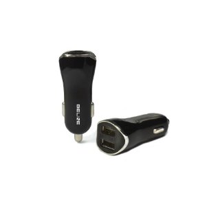 Auto punjač BELINE, 2xUSB-A, črni