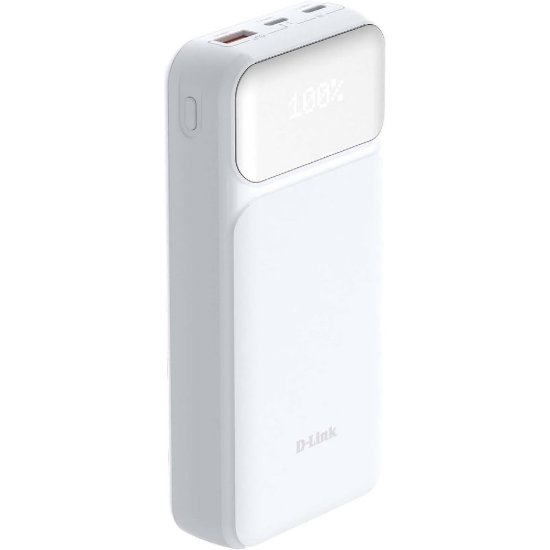 Prenosni USB polnilnik D-LINK PowerBank DPP-201, 20000 mAh, 2x USB-C, 1x USB-A, bel
